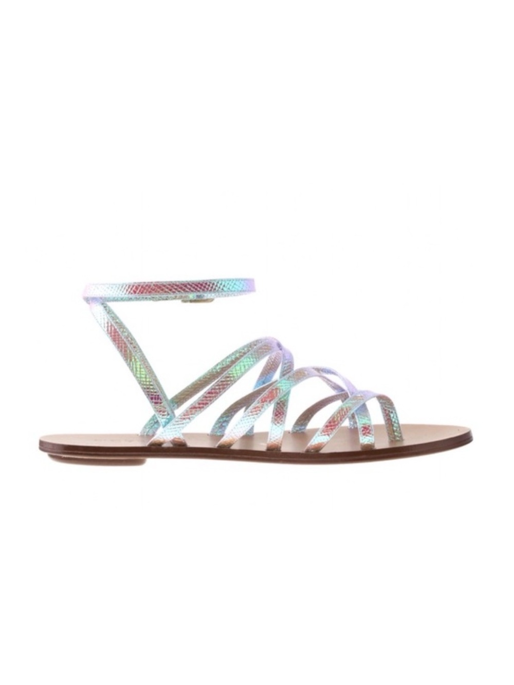 J. Crew Iridescent Multi-Strap Ankle-Sling Sandal